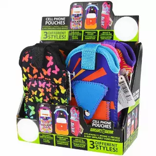 Cell Phone Pouch Neoprene with Pocket - 6 Pieces Per Retail Ready Display 88270