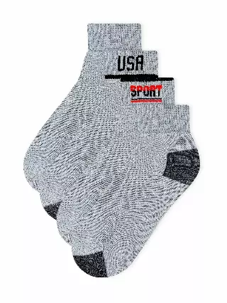 Low Cut White Cotton Socks (Dozen) — Gray / Sock Size 10-13