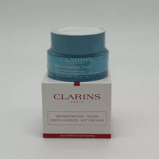 WHOLESALE CLARINS HYDRA-ESSENTIEL MOISTURIZES AND QUENCHES RICH CREAM FOR VERY DRY SKIN TESTER BOX 1.7 OZ - 48 PIECE LOT