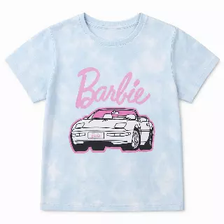 YOUTH GIRLS BARBIE CONVERTABLE T-SHIRT TIE DYE BLUE