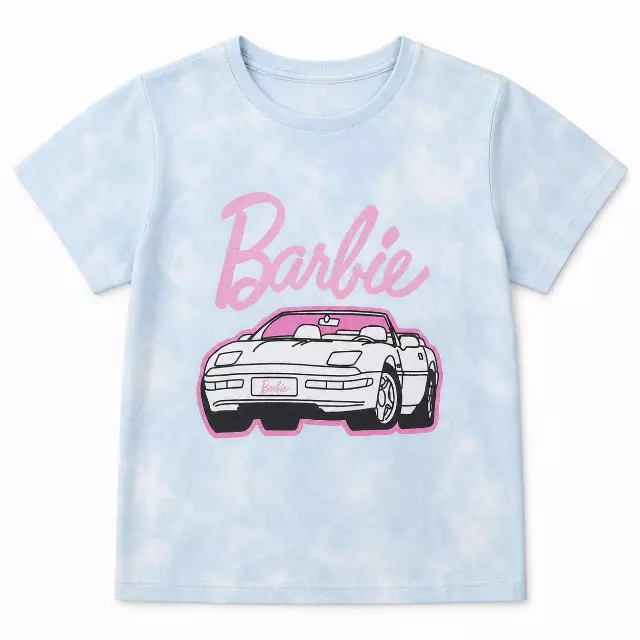 YOUTH GIRLS BARBIE CONVERTABLE T-SHIRT TIE DYE BLUE