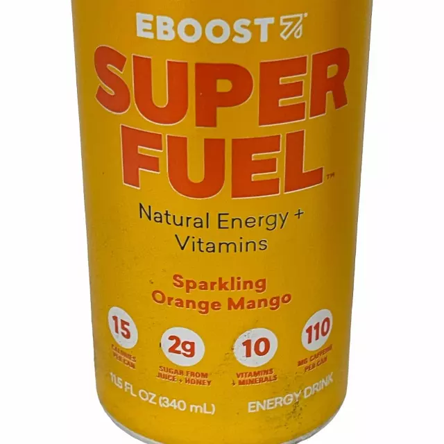 EBOOST Super Fuel Natural Energy Vitamins Sparkling Drinks 12x/ Case Orange Mango & Strawberry Lemonade Shelf Stable (as-is) Best By: 7/24 — Orange Mango
