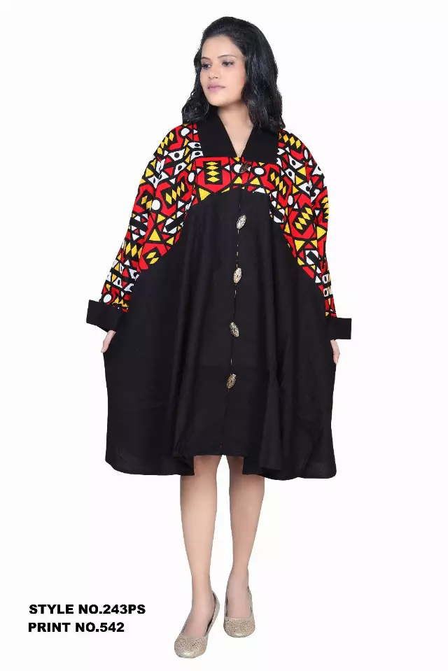243 PS - Big Button Authentic African Tunic Mix Match Dress (3 PCS PRE-PACK) - $29.00 EACH