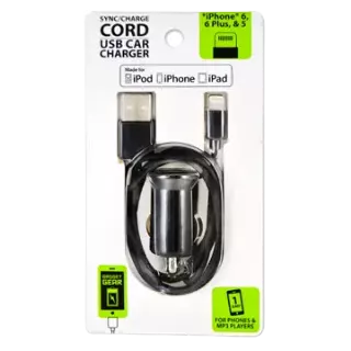Car Charger USB Port with USB to Lightning Charging Cable Set - 2 Pieces Per Pack 20685