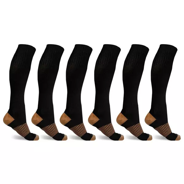 COPPER-INFUSED COMPRESSION SOCKS — Small/Medium