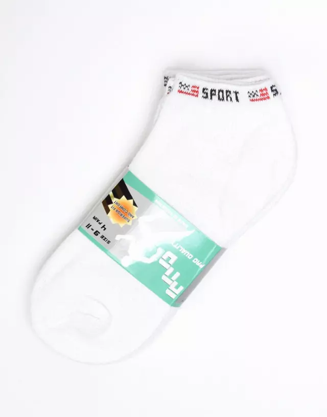 Footie Cut Cotton Socks (Dozen) — White / Sock Size 10-13