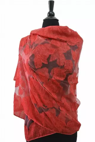 BF710 Floral Spring Scarf — Red