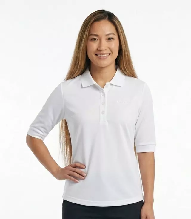 Ladies 3/4 Sleeve Performance Polo White - 9306909