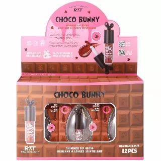 Romantic Beauty Choco Bunny Shimmer Lip Gloss - Wholesale Display 12 Units (LO-8478)