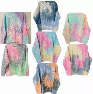 #7-EX-265 Adult Tie Dye Crewneck Sweatshirt (Pick Color) – $4.90 each (12 Pieces Per Color)