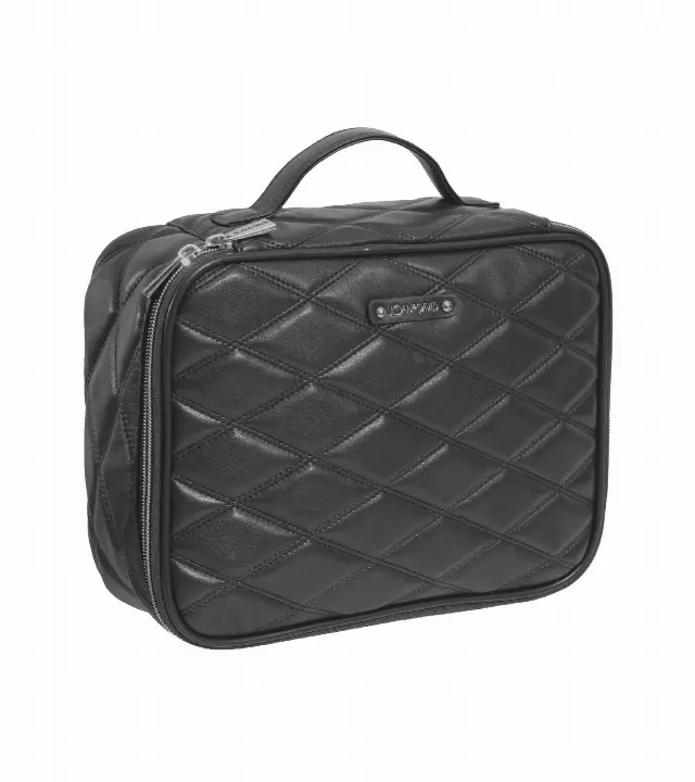 Joan & David The Double Diamond Quilted Top Handle Toiletry Case