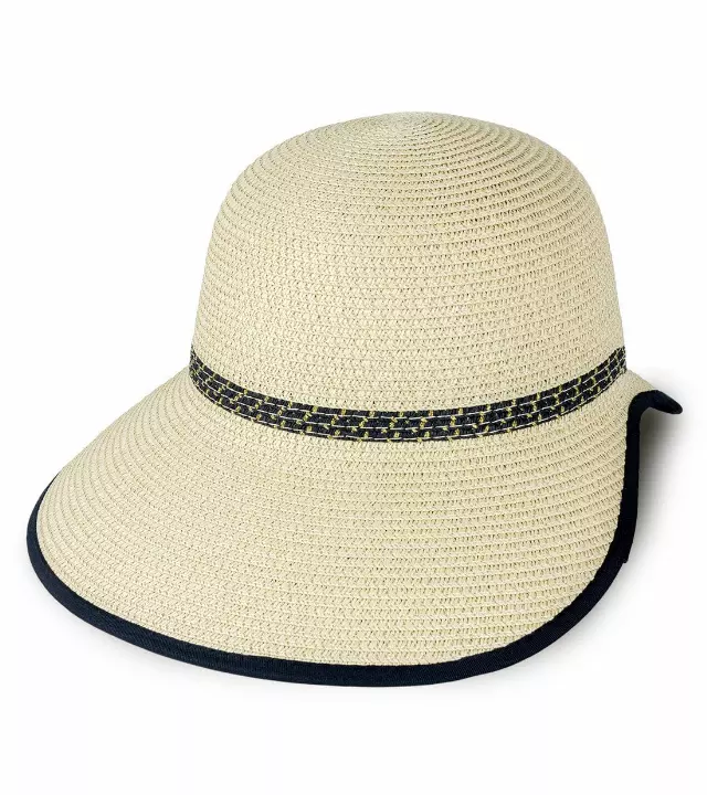 Magid Metallic Crown Band Straw Garden Hat — NATURAL