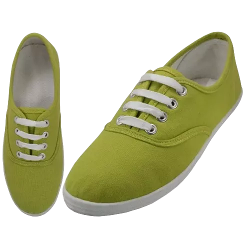 S324L - Women's "Easy USA" Comfortable Casual Canvas Lace Up Shoes — Citronelle (S324L-Citronelle) / 5-10 Assorted