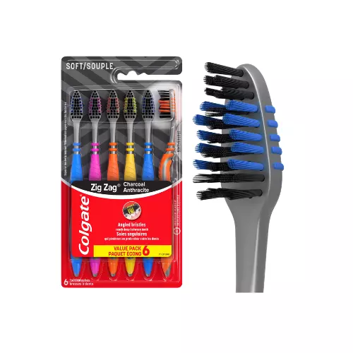 Colgate Zig Zag Charcoal Toothbrush 6Pk Case Pk 12