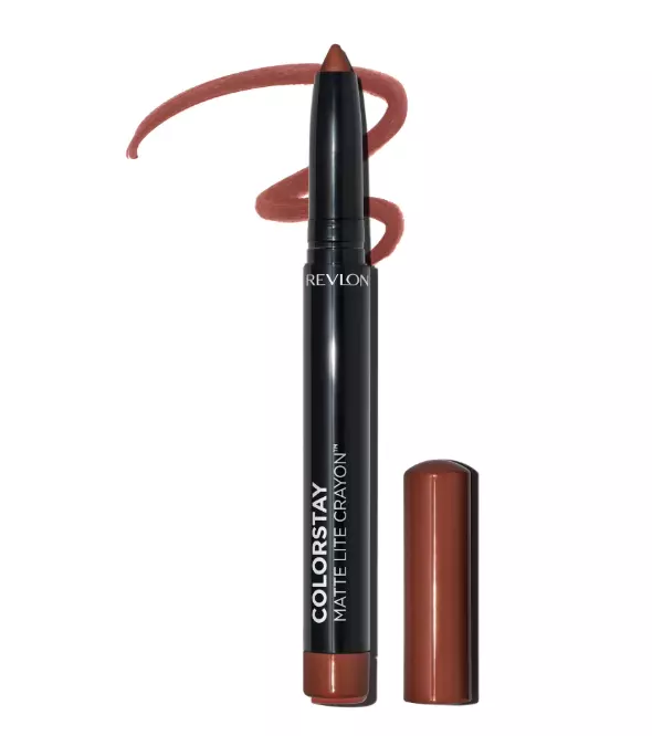 Revlon ColorStay Matte Lite Crayon Lipstick with Built-in Sharpener, Smudgeproof, Water-Resistant Non-Drying Lipcolor, 003 Soufflé All Day, 0.049 oz
