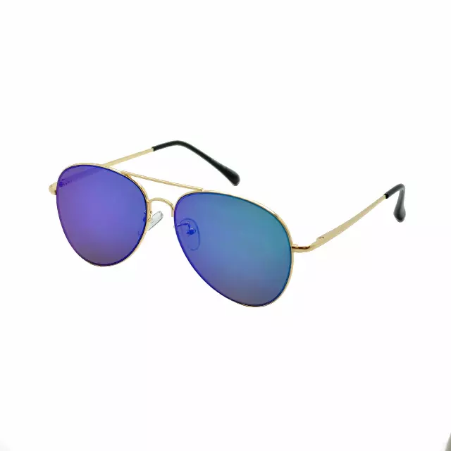 Vintage Inspired Metallic Aviator Sunglasses with Reflective Flash Mirror Lenses SK10156