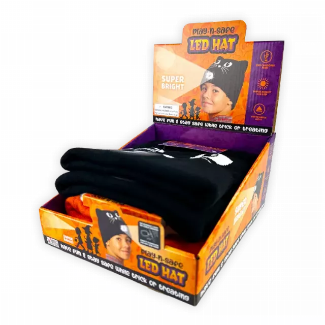 Halloween LED Hats - 6 Pieces Per Retail Ready Display 26165