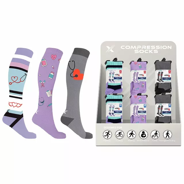 24-PAIRS COMPRESSION SOCKS WITH FREE DISPLAY · SKU XX-DIS-NOV
