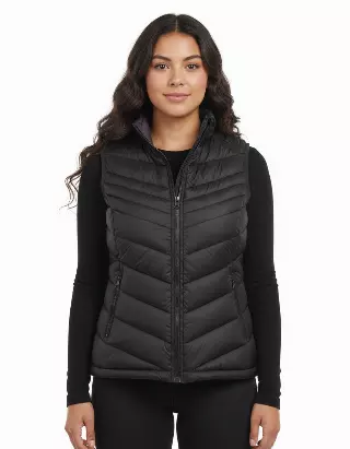 Reversible Quilted Vest — Black/Plum / S-M-L-XL
