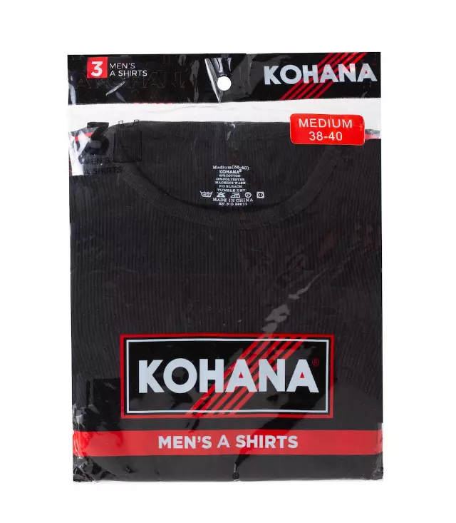 Men's A-Shirt - 3pk Black Minimum 6 Dozen - 92605