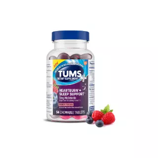 TUMS Heartburn + Sleep Support, Berry Fusion, 54 Tablets