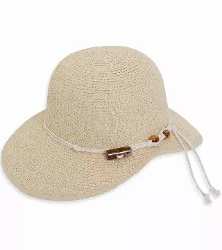Magid Straw & Rope Acrylic Accent Garden Hat — NATURAL