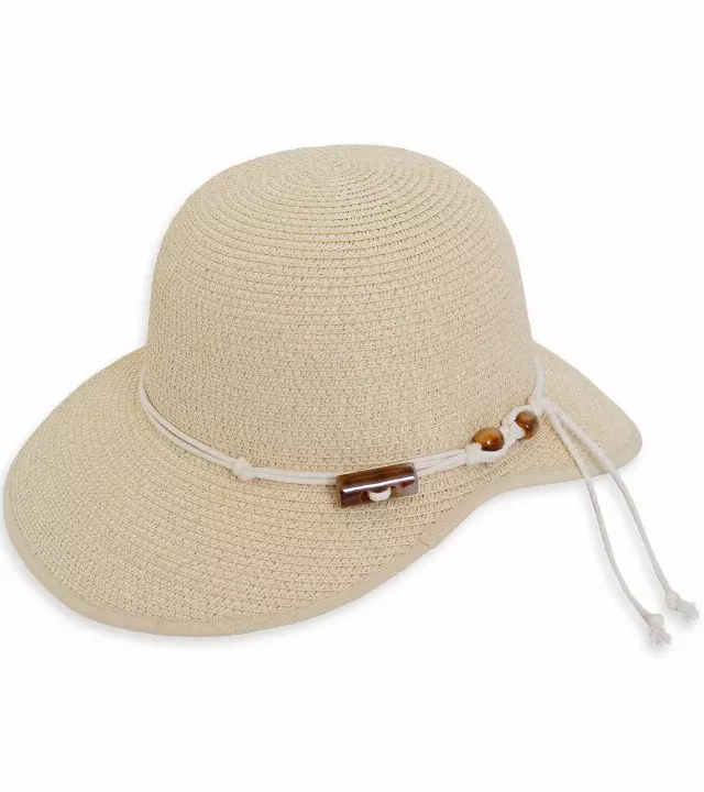 Magid Straw & Rope Acrylic Accent Garden Hat — NATURAL