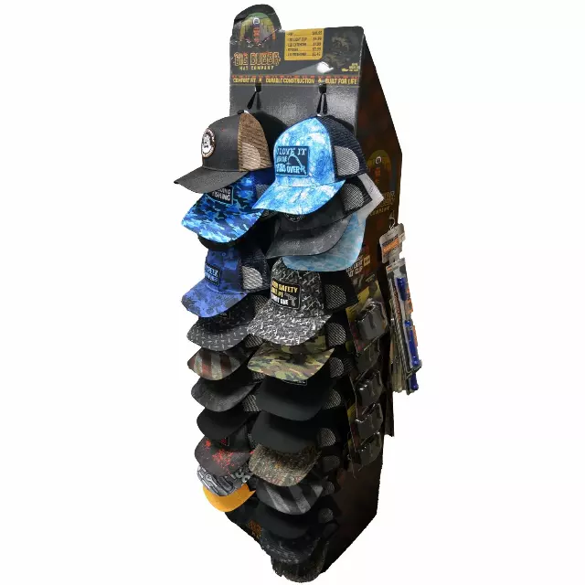 Trucker Hat Ball Cap Assortment Floor Display - 72 Pieces Per Retail Ready Display Kit 88404