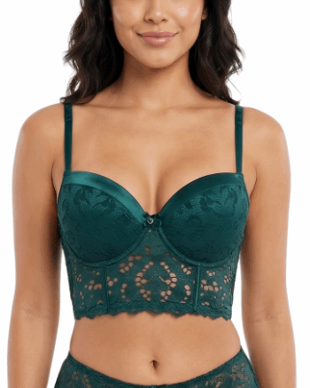 Vivienne Longline Lace Bra — Green / 34B
