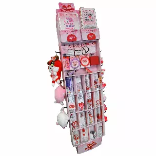 Valentines Day Cupids Corner Assortment Floor Display - 72 Pieces Per Retail Ready Display Kit 88365