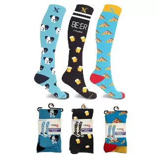 Unisex Fun And Expressive Compression Socks - 3 ASST STYLES — Small/Medium