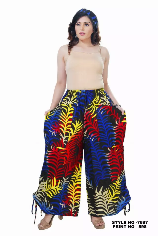 7697 - Ankara Pants With Drawstring side (3 PCS PRE-PACK) - $20.00 Each — One Size (4 - 24) / Print-598