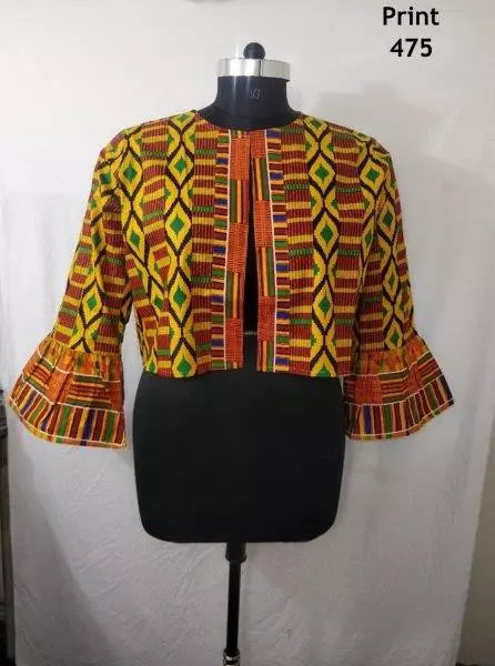 9030 - African Print Ruffle Sleeve Jacket (3/pk) Free Size - ON SALE!! $10.00 Each — Free Size / Print-475
