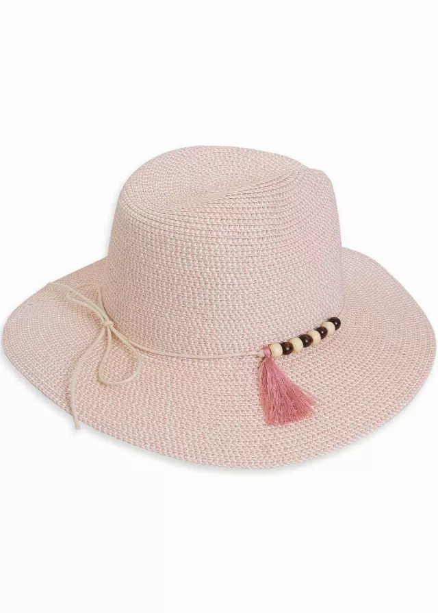 Magid Straw Panama Hat — Blush