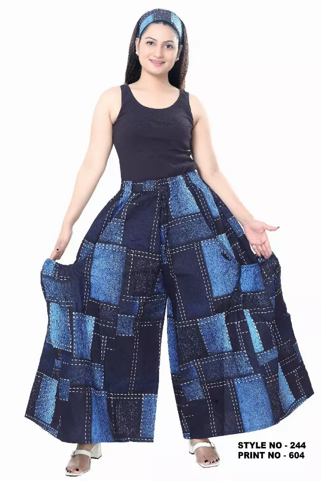 240 - Ankara Palazzo Pants With Big Side Pockets (3 PCS PRE-PACK) - $20.00 Each — One Size (4 - 24) / Print-604