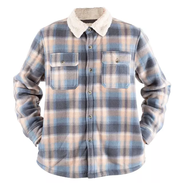 Men’s Plaid Heavy Weight Shacket - Style #MFJ506 - $15.00/Unit - 12PCS/CS - PLEASE SEE DESCRIPTION — Grey Blue Plaid