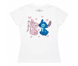 JUNIOR'S DISNEY LILO & STITCH T-SHIRT WHITE