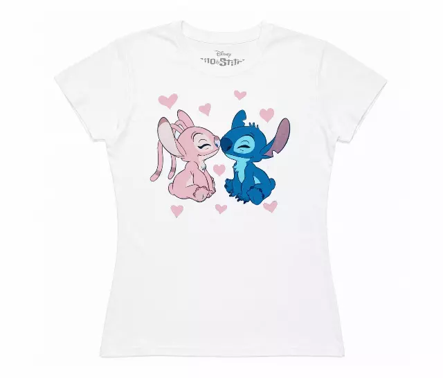 JUNIOR'S DISNEY LILO & STITCH T-SHIRT WHITE