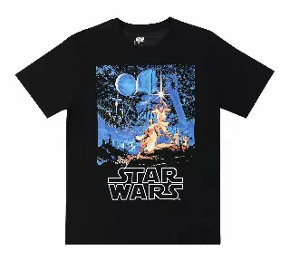 DISNEY STAR WARS RETRO POSTER T-SHIRT BLACK