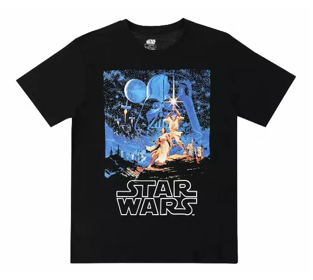 DISNEY STAR WARS RETRO POSTER T-SHIRT BLACK