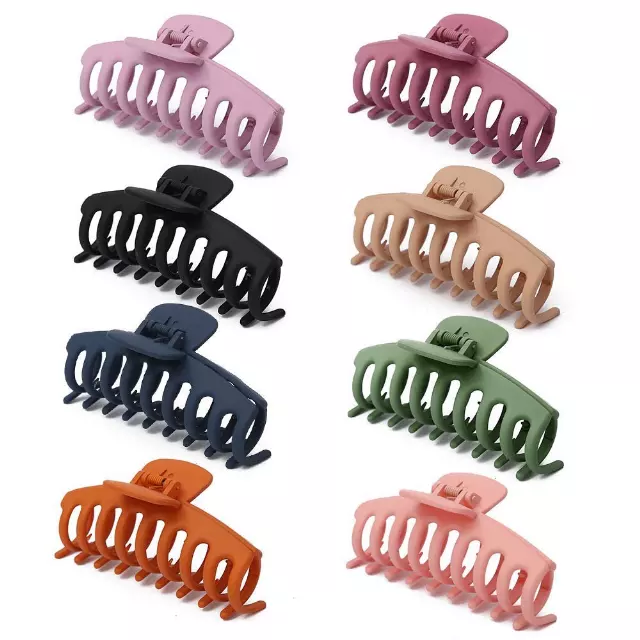 Large Plastic Claw Hair Clips Vibrate Colors-12 Ct.