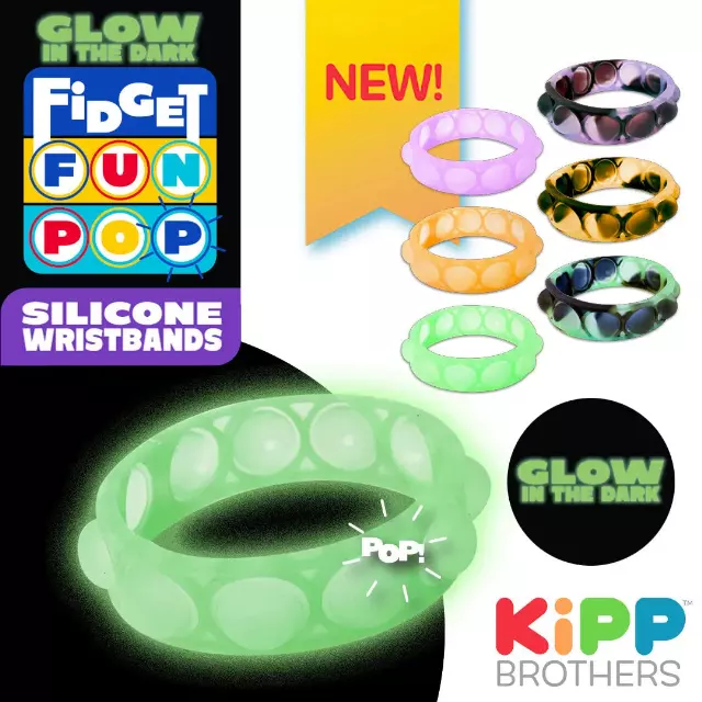 Glow in The Dark Fidget Pop Bracelet - 24 Pieces Per Pack 22871