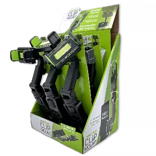 Phone Stand with Claw Clip Mount - 6 Pieces Per Retail Ready Display 23717