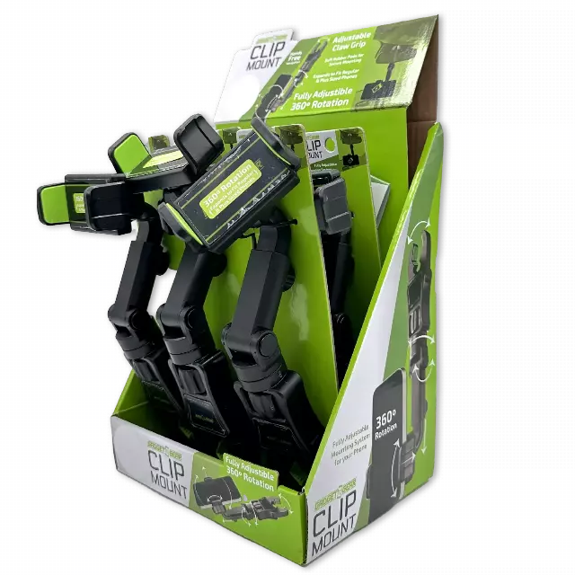 Phone Stand with Claw Clip Mount - 6 Pieces Per Retail Ready Display 23717