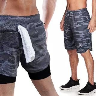 Men's Essential Lightweight Liner Running Shorts — Grey / 3XL