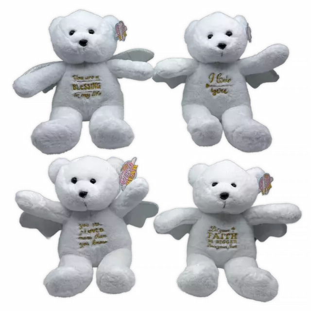 Emotional Support Angel Bear Plush Large - 4 Pieces Per Pack 26451