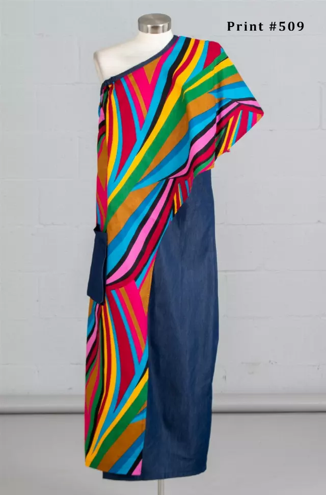7505 - African Print/Denim Duster (3/pk) Free Size - $20.00 Each — Free Size / Print-509