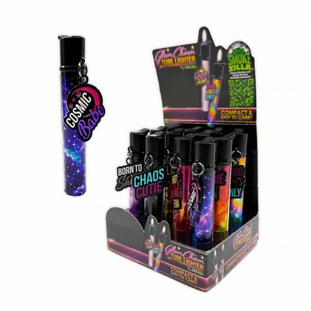 Glam Charm Tube Lighter - 12 Pieces Per Retail Ready Display 26633