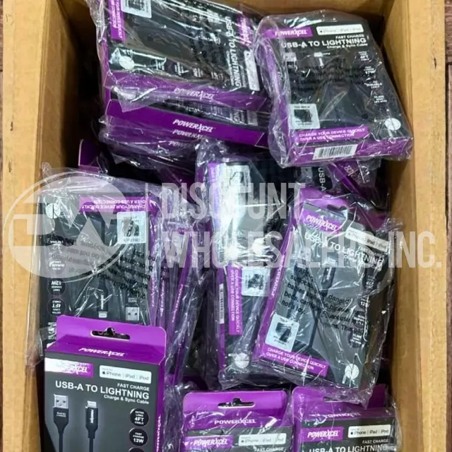Powerxcel USB-A. Fast Charge & Sync 4Ft Cable Fast Charging IPhone Ipad (106 Pcs Lot)