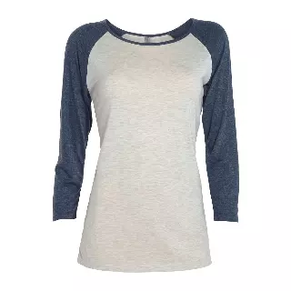 #233-P508T Delta Apparel Platinum Tri-Blend Ladies’ 3/4 Sleeve Raglan Tee – $1.00 Each (36 Pieces)